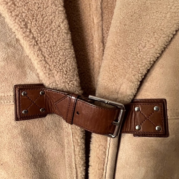 Rare Vintage Ralph Lauren Black Label Women’s Lambswool Lamb Fur Tan Coat Size 4 - Picture 4 of 16